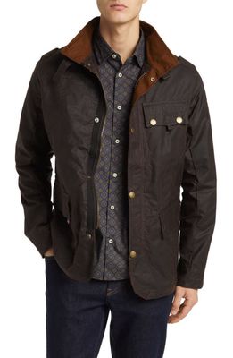 PEREGRINE Bexley Water Resistant Waxed Cotton Jacket in Brown 