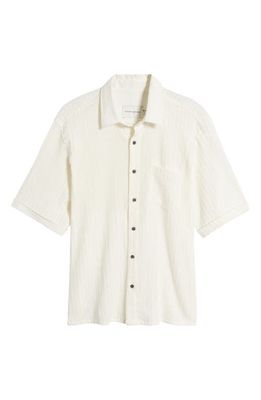 PEREGRINE Cotton Short Sleeve Button-Up Shirt in White