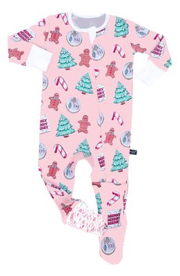 Peregrine Kidswear Blush Cookies Fitted One-Piece Footie Pajamas in Pink