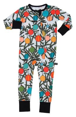 Peregrine Kidswear Bulbs & Branches Fitted Convertible Footie Pajamas in White