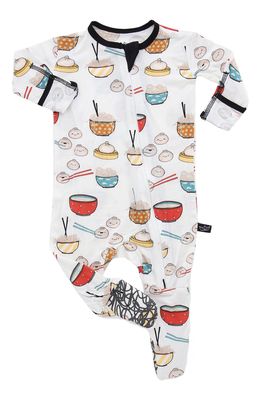 Peregrine Kidswear Dumplings Fitted One-Piece Pajamas in White