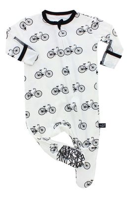 Peregrine Kidswear Fitted One-Piece Pajamas in White/Black