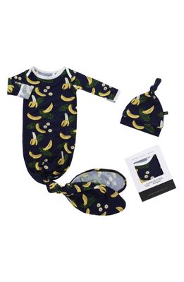 Peregrine Kidswear Go Bananas Knotted Gown & Hat Set in Navy /White