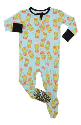 Peregrine Kidswear Ice Pops Fitted One-Piece Footed Pajamas in Turquoise