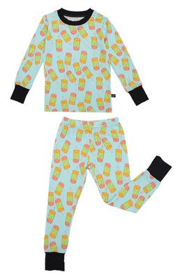 Peregrine Kidswear Ice Pops Fitted Two-Piece Pajamas in Turquoise