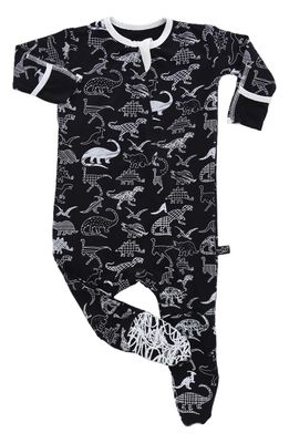 Peregrine Kidswear Kids' Dino Fitted One-Piece Pajamas in Black