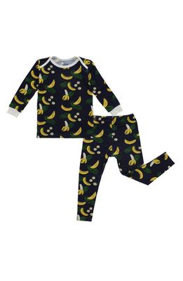 Peregrine Kidswear Kids' Go Bananas Fitted Two-Piece Pajamas in Navy/White