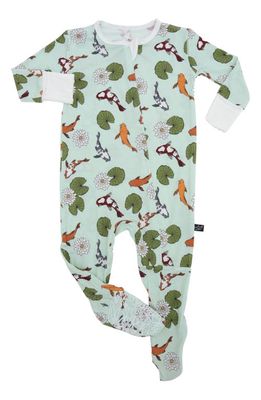 Peregrine Kidswear Koi Pond Fitted One-Piece Pajamas in Green