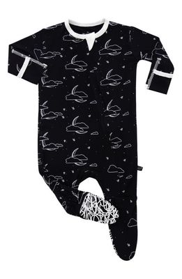 Peregrine Kidswear Moonscape Fitted One-Piece Pajamas in Black