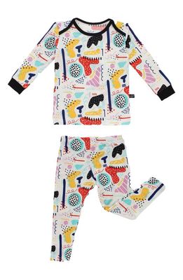 Peregrine Kidswear Peregrine Kids Fitted Two-Piece Pajamas in White/Yellow/Multi