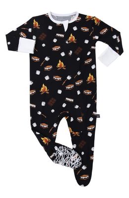 Peregrine Kidswear S'Mores Fitted One-Piece Pajamas in Black
