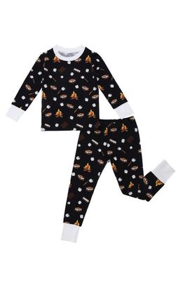Peregrine Kidswear S'mores Fitted Two-Piece Pajamas in Black