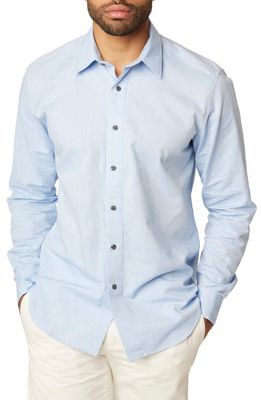 PEREGRINE Linen Long Sleeve Button-Up Shirt in Ocean
