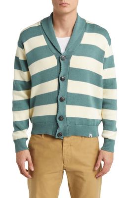 PEREGRINE Richmond Stripe Cardigan in Lovat/White