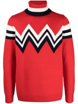 Perfect Moment Alpine geometric-print jumper - Red