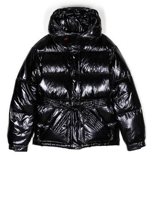 Perfect Moment belted glossy padded jacket - Black