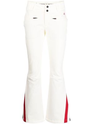 Perfect Moment chevron-print flared trousers - White