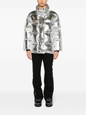Perfect Moment foiled-finish padded ski parka - Silver