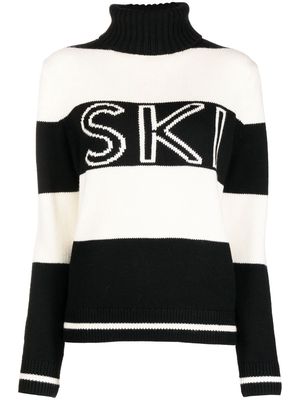 Perfect Moment Frostine two-tone merino jumper - Black