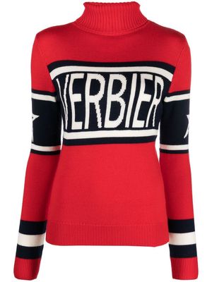 Perfect Moment intarsia-knit roll-neck jumper - Red