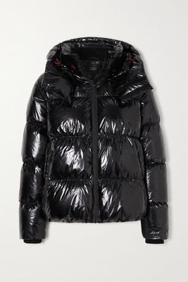 Perfect Moment - January Hooded Quilted Glossed-shell Down Ski Jacket - Black