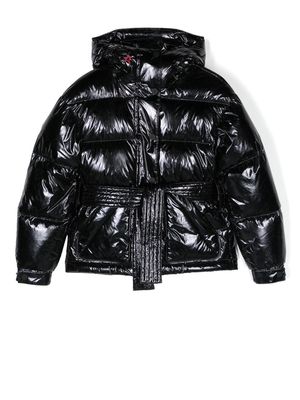 Perfect Moment Kids belted padded jacket - Black