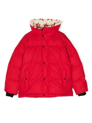 Perfect Moment Kids high neck cuff sleeve padded jacket - Red
