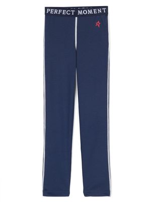 Perfect Moment Kids logo-waistband contrast-trim track pants - Blue
