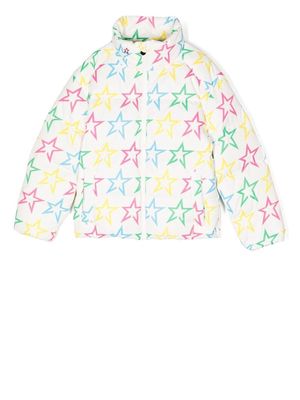 Perfect Moment Kids stars-print ski puff jacket - White