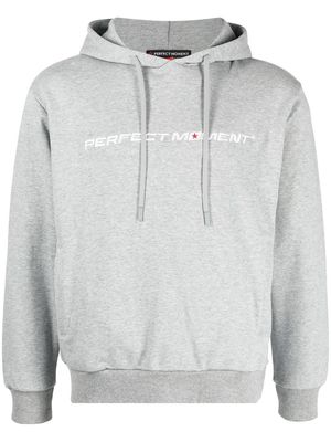 Perfect Moment logo-embroidered hoodie - Grey