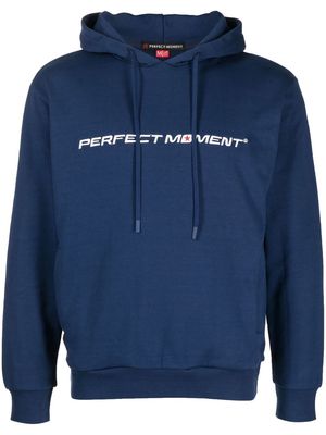 Perfect Moment PM logo-embroidered hoodie - Blue