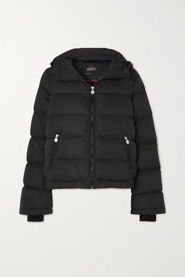Perfect Moment - Polar Flare Hooded Quilted Padded Down Ski Jacket - Black