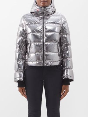Perfect Moment - Polar Quilted Down Hooded Ski Jacket - Womens - Silver