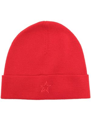 Perfect Moment ribbed star-logo beanie - Red