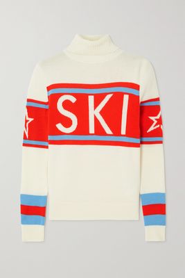 Perfect Moment - Schild Striped Merino Wool-jacquard Turtleneck Sweater - White