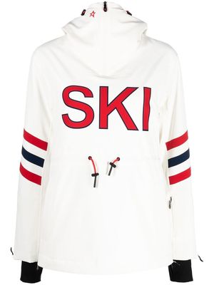 Perfect Moment Ski drawstring-waist hooded jacket - White