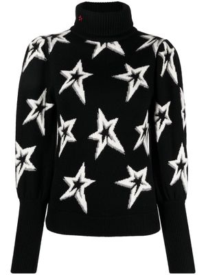Perfect Moment star-pattern roll-neck jumper - Black