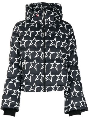 Perfect Moment star-print hooded puffer jacket - Black