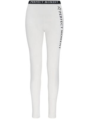 Perfect Moment Thermal logo-print ski leggings - White