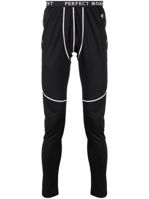 Perfect Moment Thermal logo-waistband contrast-stitch leggings - Black