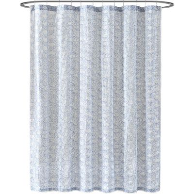 Peri Home Ikat Eyelet Shower Curtain in Blue 