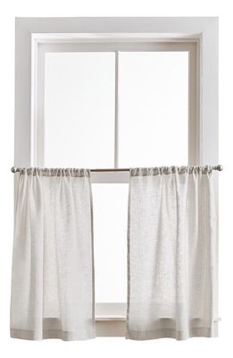 Peri Home Set of 2 Linen Half Window Panels in Silver
