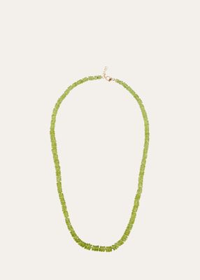 Peridot Fancy Cut Bead Necklace