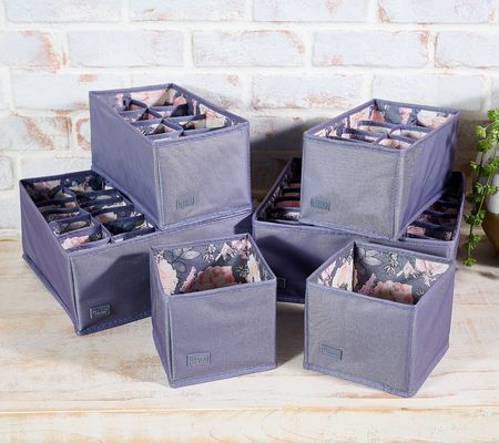 Periea S/6 Multi-Purpose Adjustable Drawer Organizers
