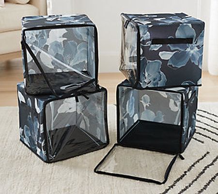 Periea Set of 4 Collapsible Stacking Storage Cubes