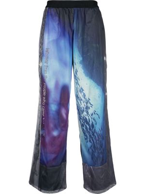 Perks And Mini all-over graphic print track pants - Blue