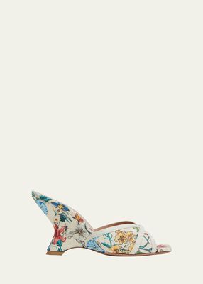 Perla Floral Wedge Slide Sandals