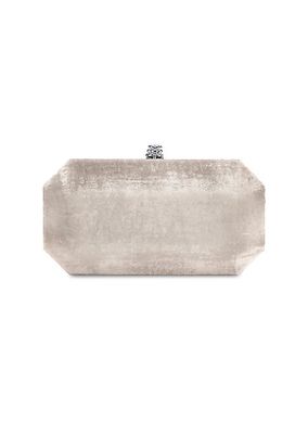 Perry Clutch Small Satin with Silver Hardware