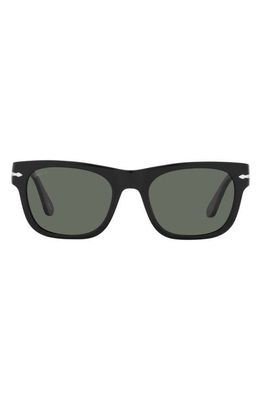 Persol 52mm Polarized Rectangle Sunglasses in Black/Light Blue