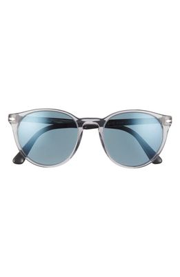 Persol 52mm Round Sunglasses in Smoke/Light Blue